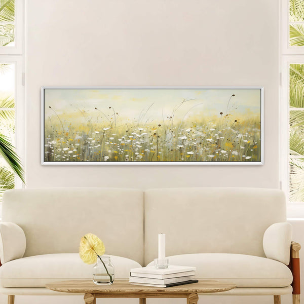 Goldene Blüten-Leinwandbild