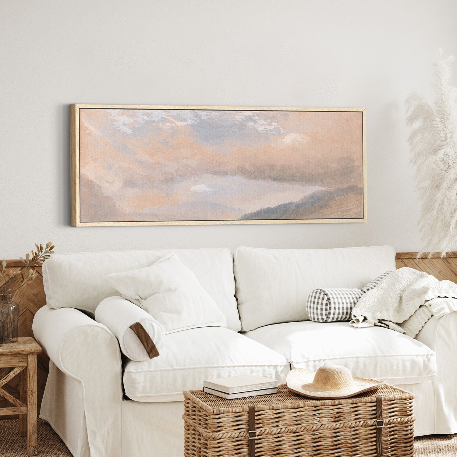 Vintage Panorama weiche Landschaft Kunst Leinwand Kunst