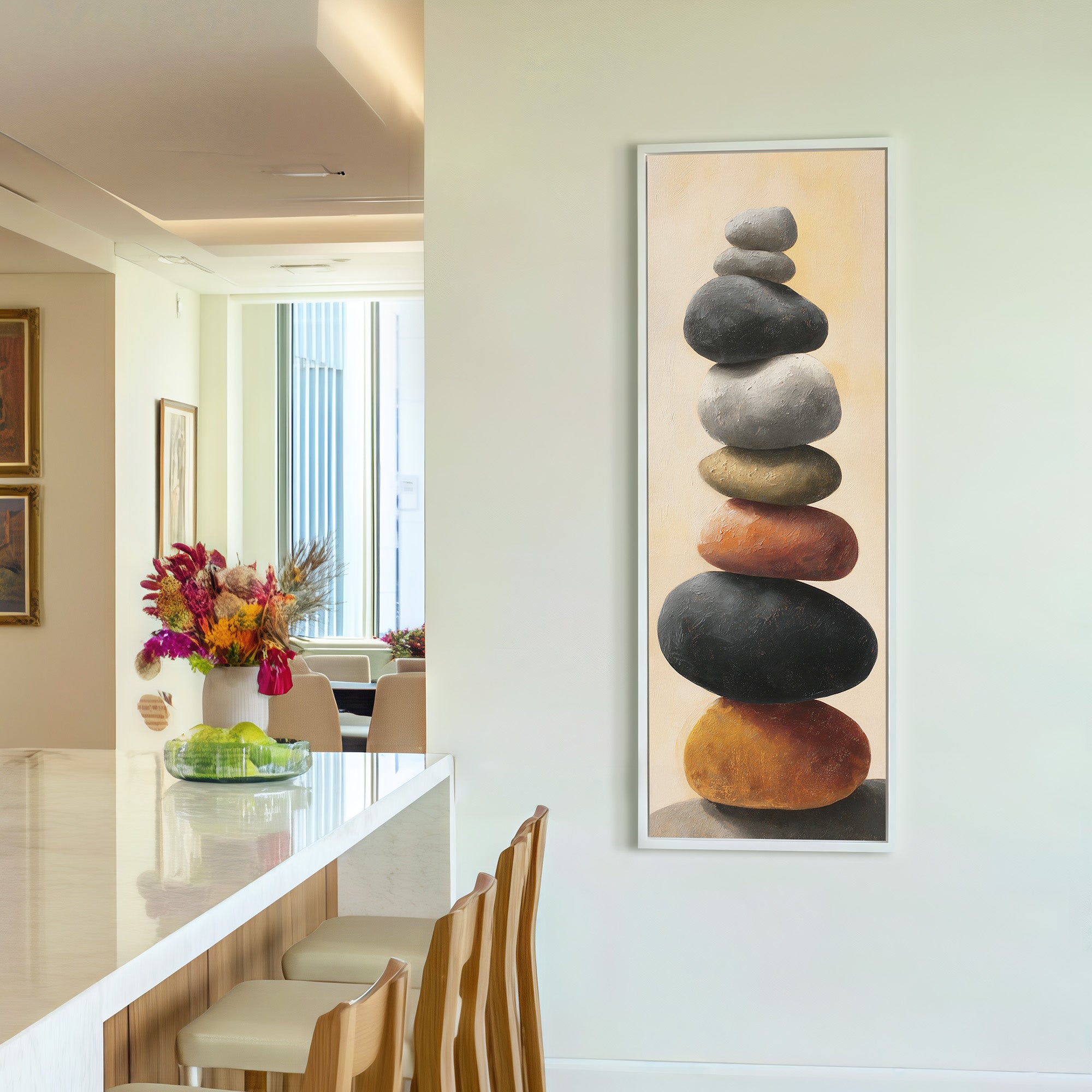 Zen Stacked Stones Vertical Canvas Print
