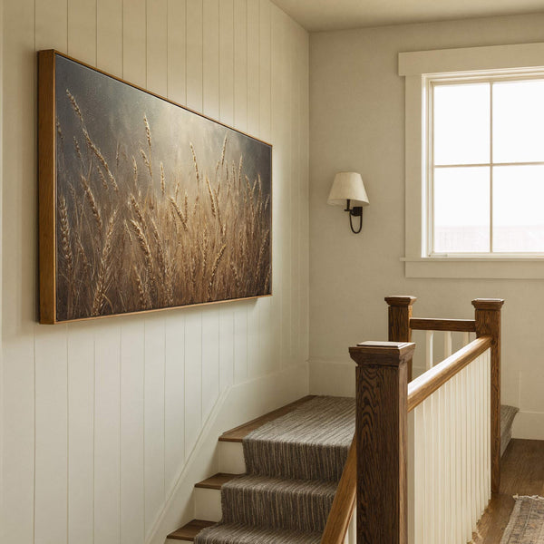 Canvas wall art in interior setting.