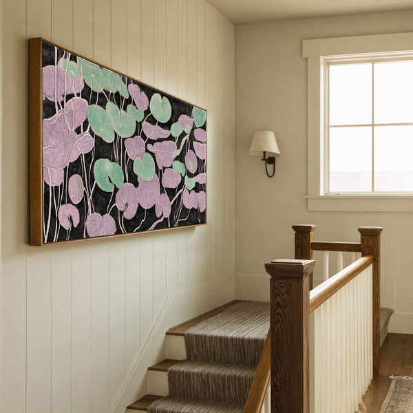 Canvas wall art in interior setting.