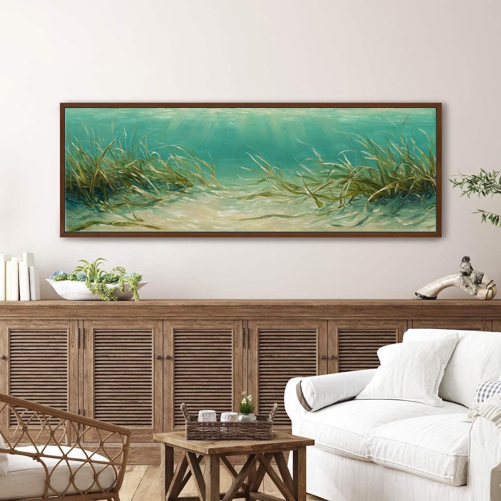 Canvas wall art in interior setting.