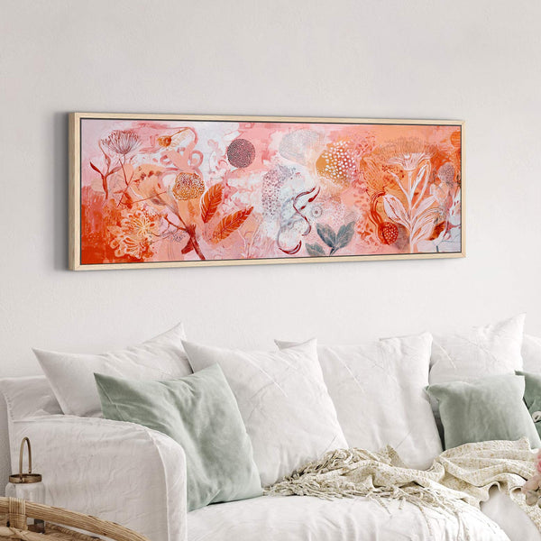 Canvas wall art in interior setting.