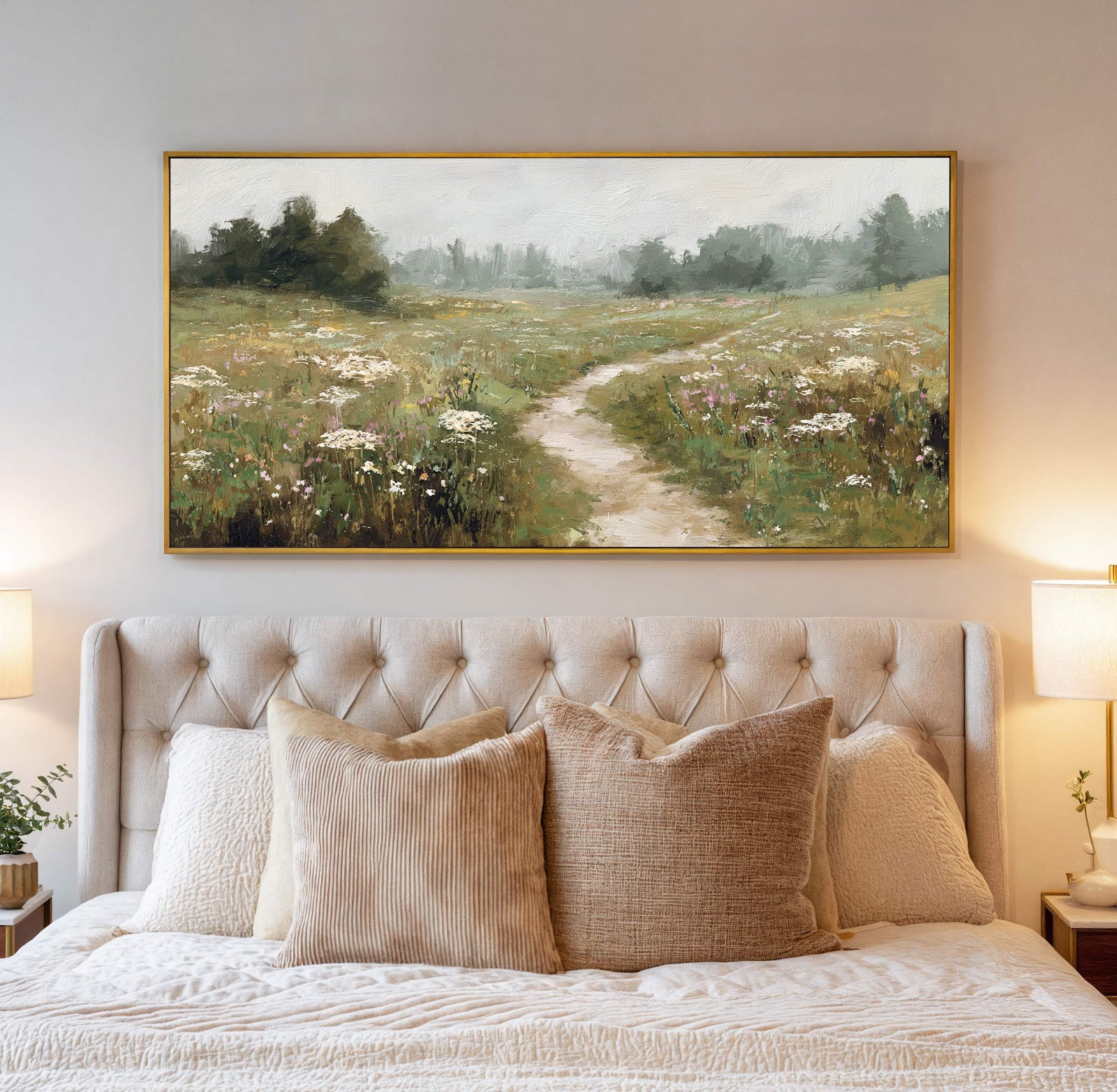 Canvas wall art in interior setting.