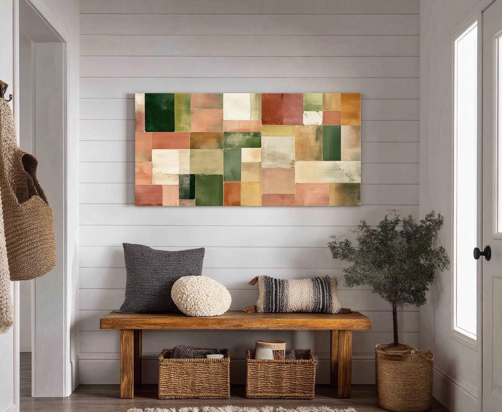 Canvas wall art in interior setting.