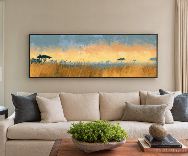 Canvas wall art in interior setting.