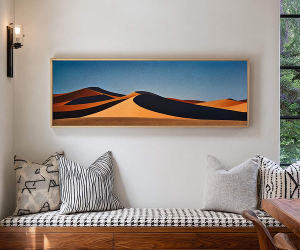 Canvas wall art in interior setting.