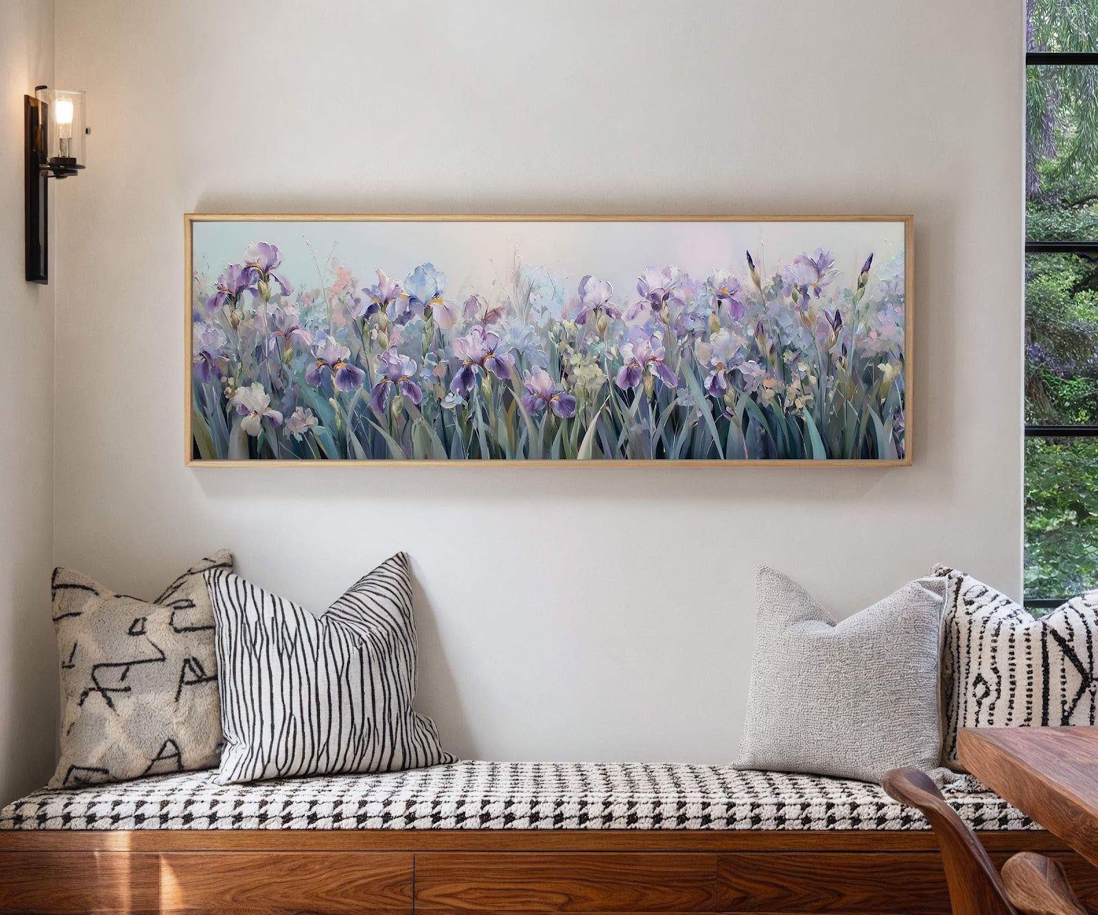 Canvas wall art in interior setting.