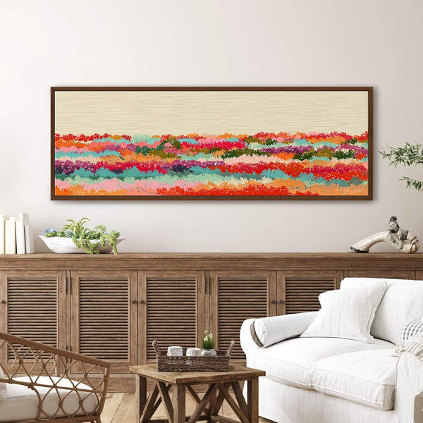 Canvas wall art in interior setting.