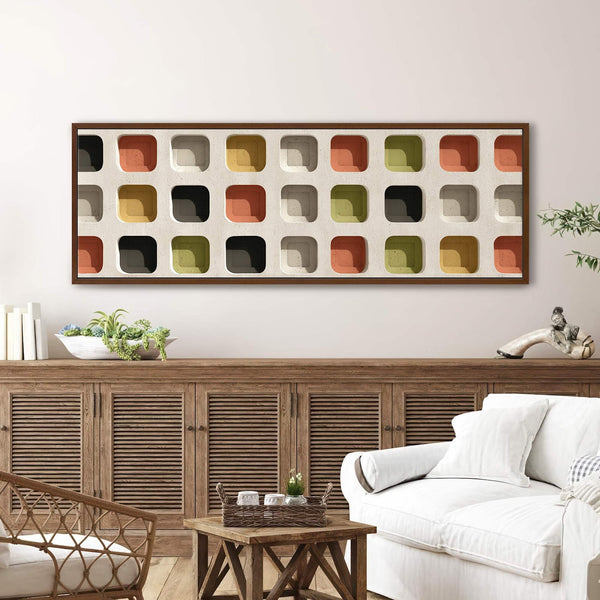 Canvas wall art in interior setting.