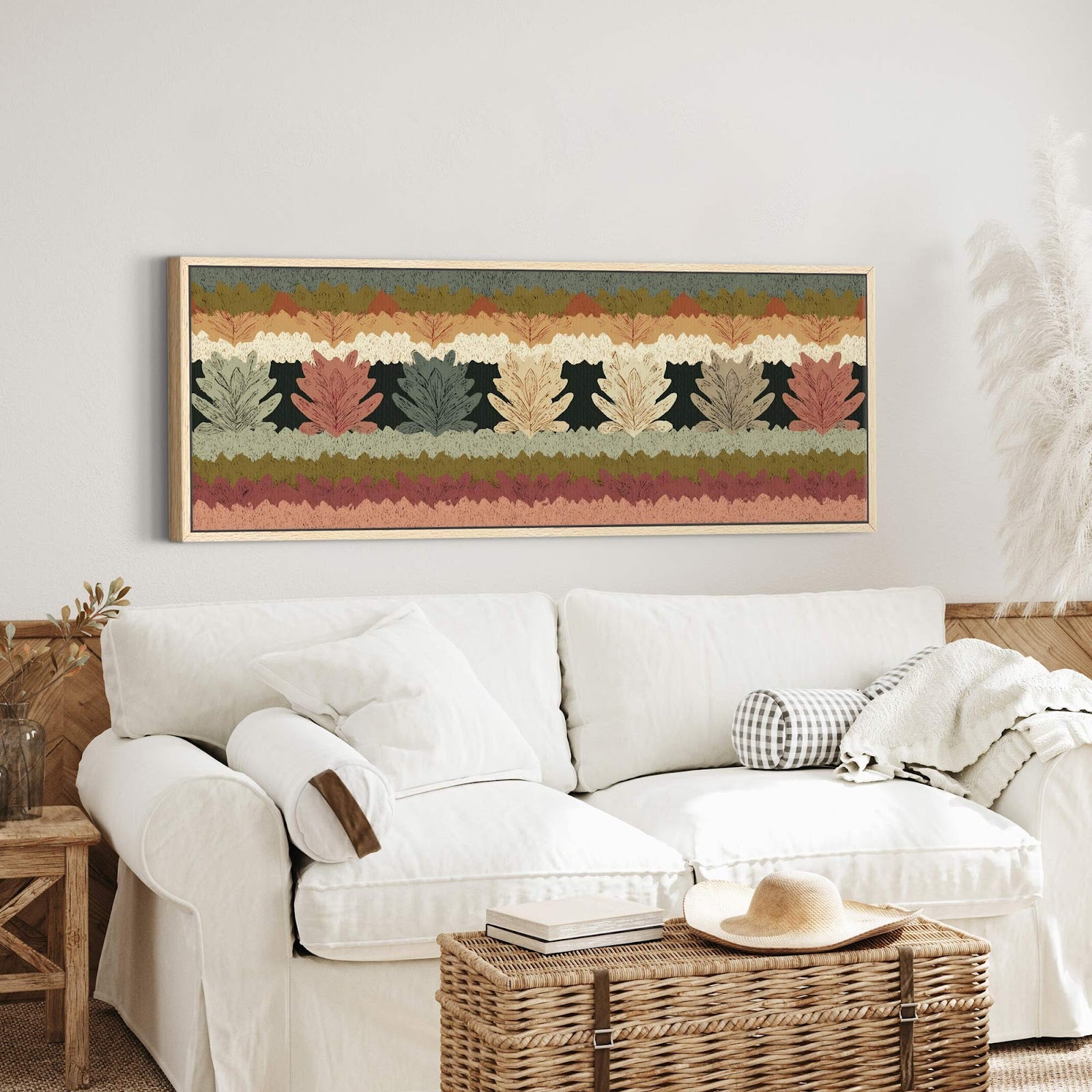 Canvas wall art in interior setting.