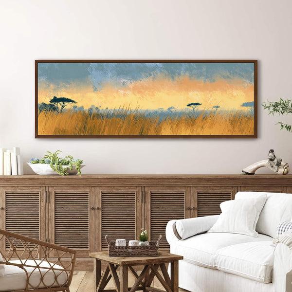 Canvas wall art in interior setting.