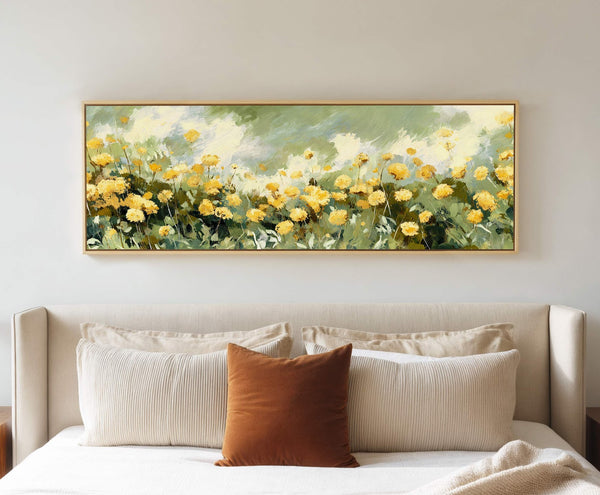 Canvas wall art in interior setting.