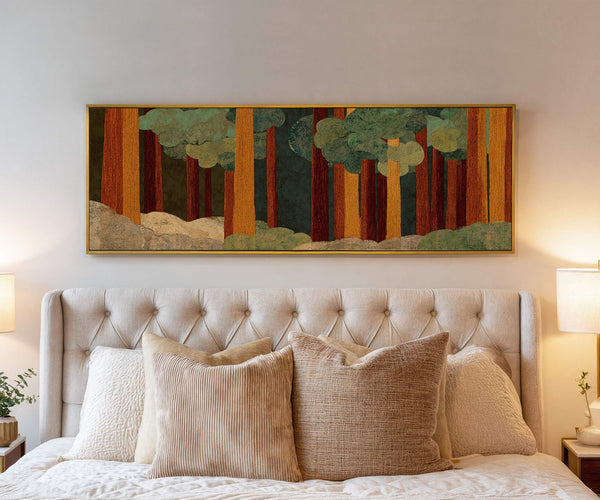 Canvas wall art in interior setting.