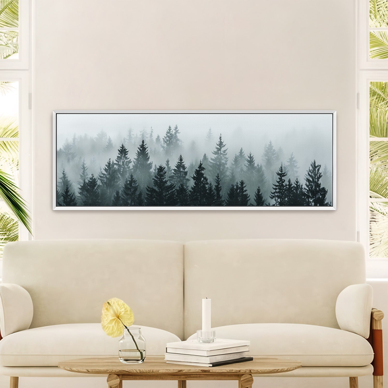 Kunstdruck auf Leinwand, Motiv: Immergrüner Kiefernbaum, für Wohnzimmer