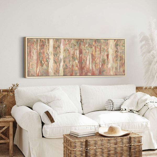 Canvas wall art in interior setting.