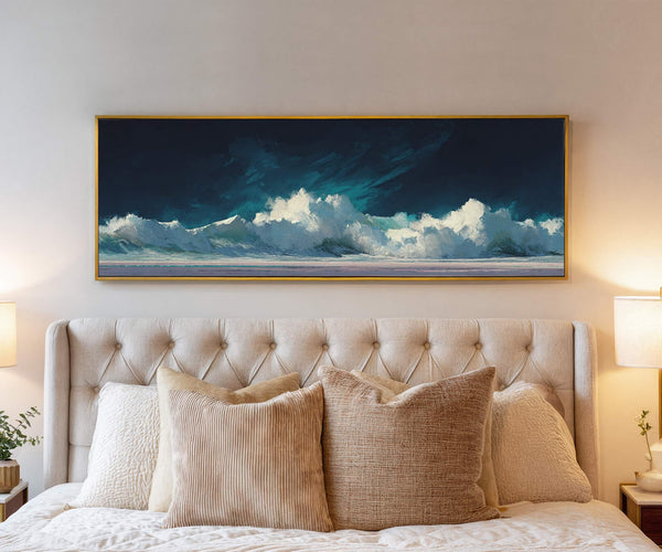Canvas wall art in interior setting.