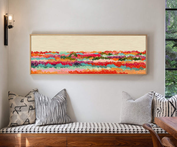 Canvas wall art in interior setting.