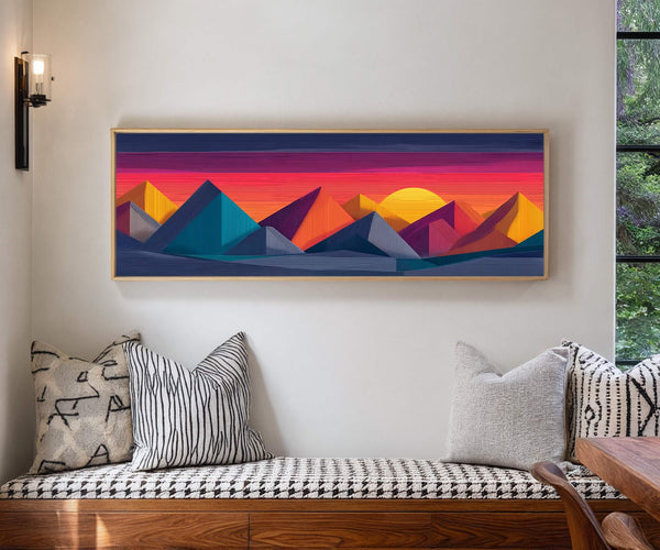 Canvas wall art in interior setting.