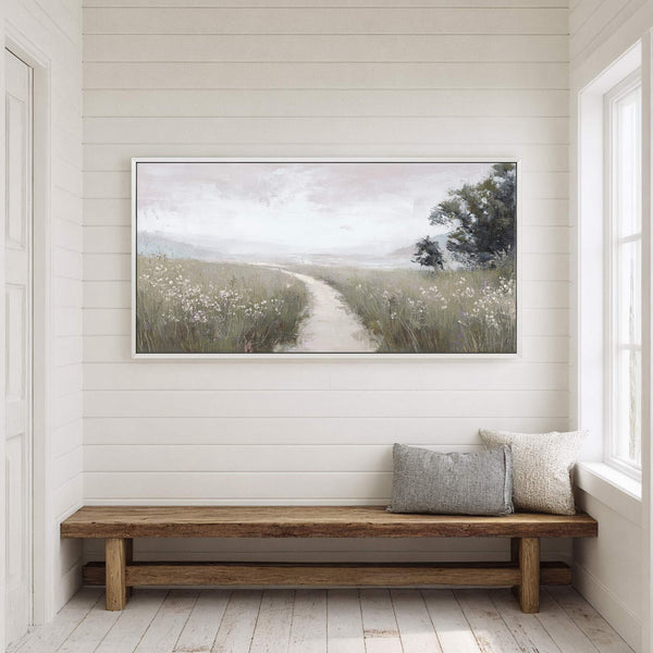 Canvas wall art in interior setting.