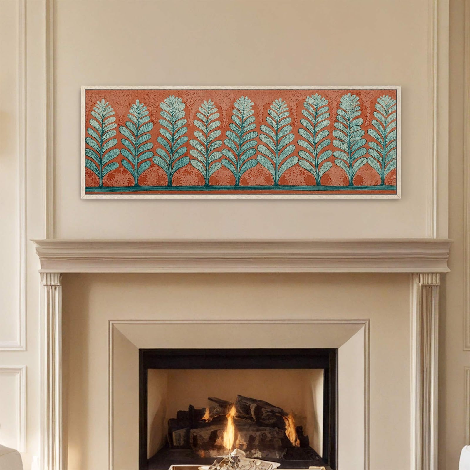 Canvas wall art in interior setting.