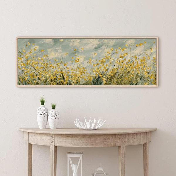 Canvas wall art in interior setting.