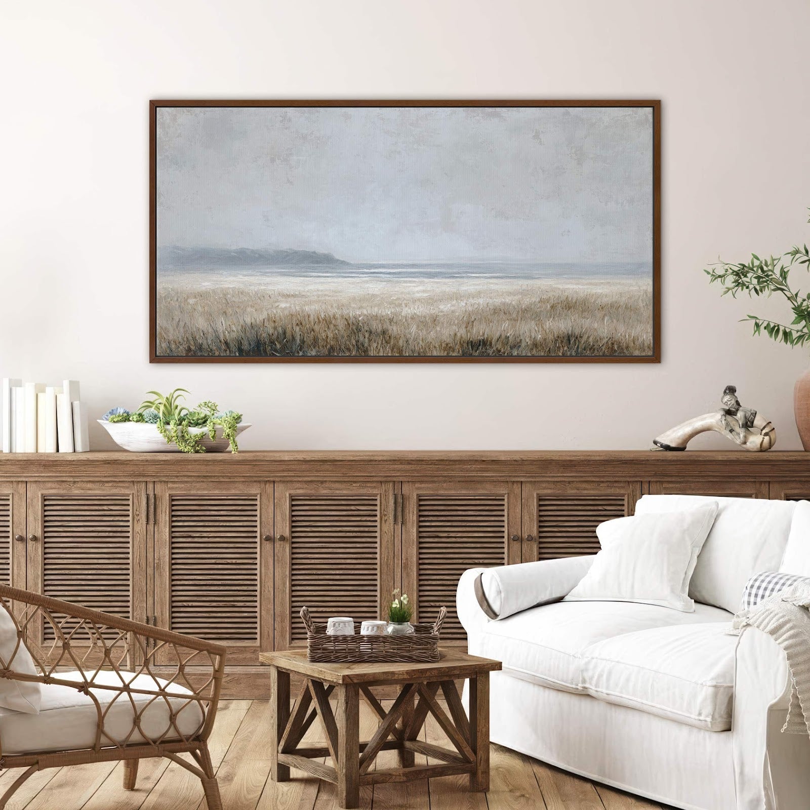 Canvas wall art in interior setting.
