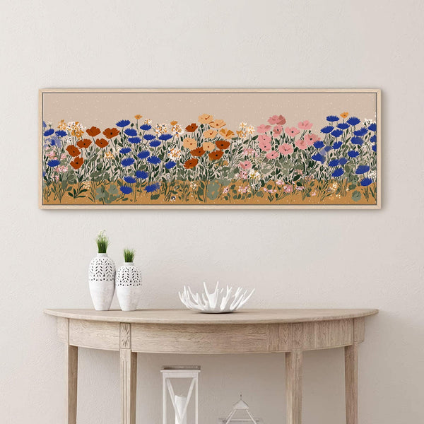 Canvas wall art in interior setting.
