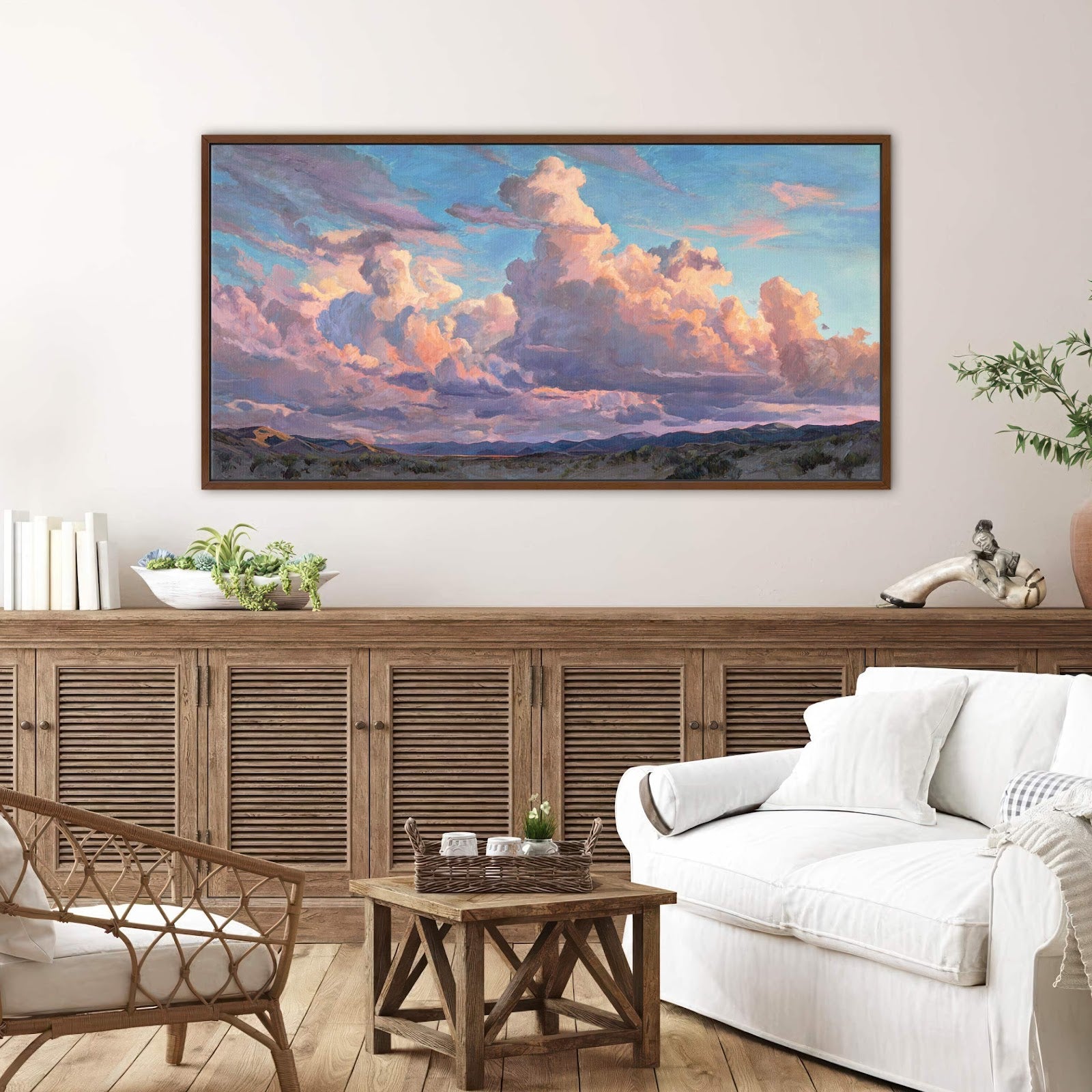 Canvas wall art in interior setting.