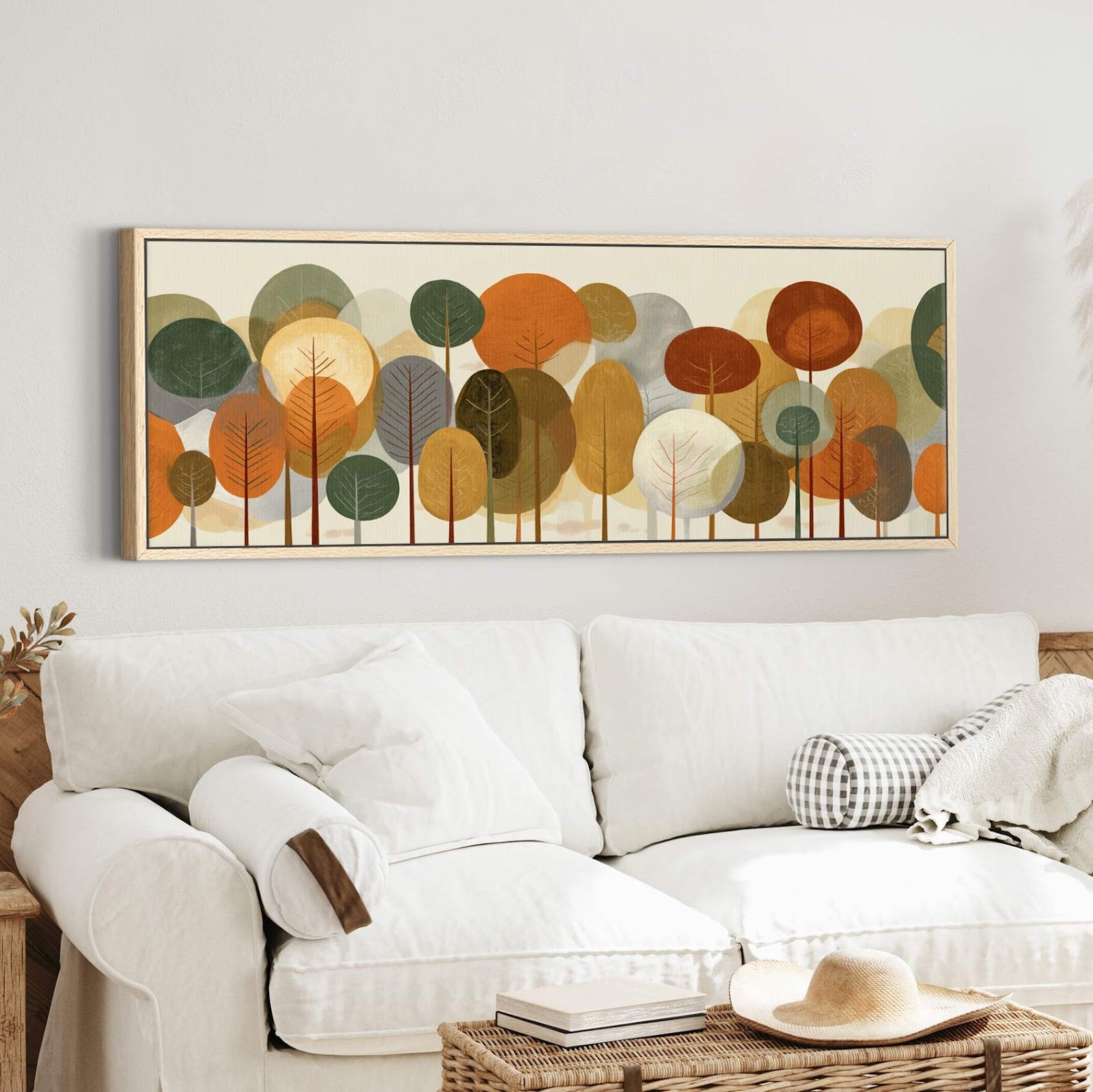 Canvas wall art in interior setting.