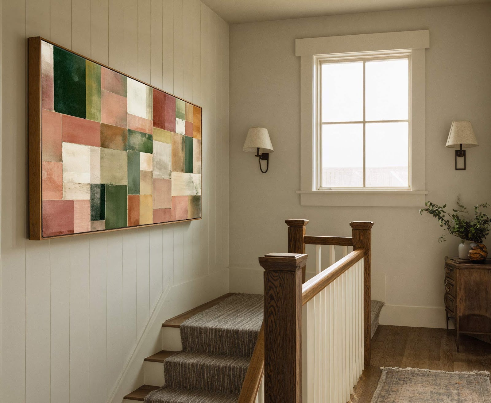 Canvas wall art in interior setting.