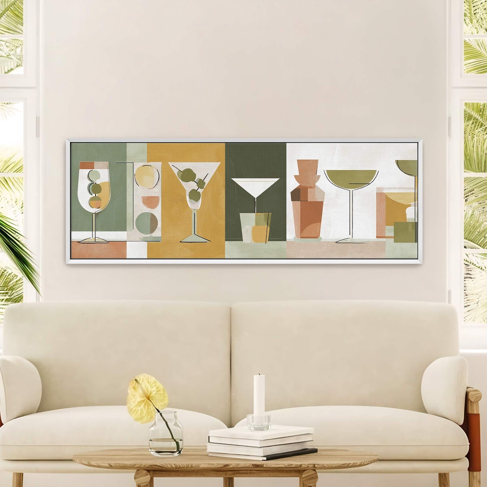 Canvas wall art in interior setting.