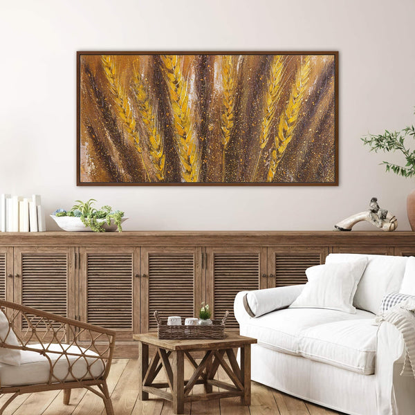 Canvas wall art in interior setting.