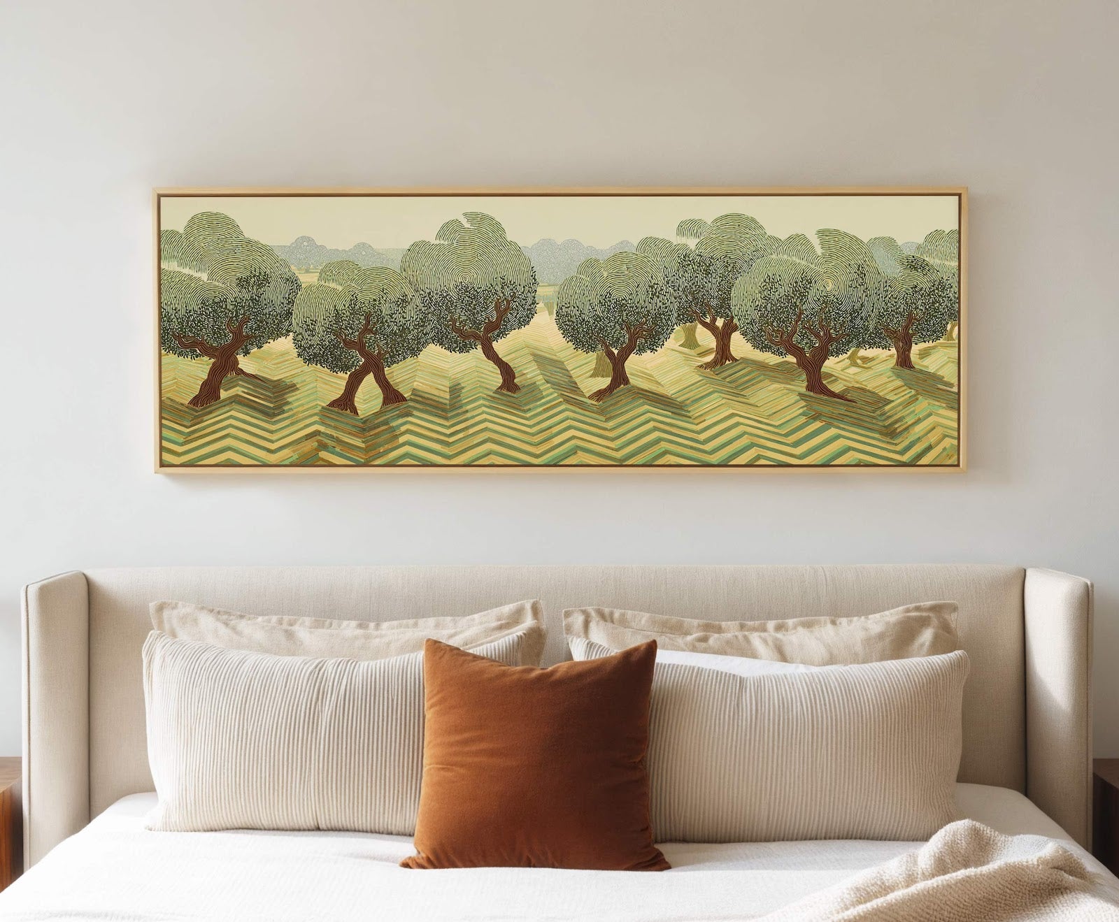 Canvas wall art in interior setting.