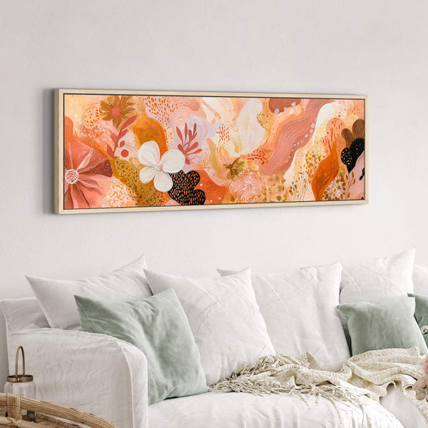 Canvas wall art in interior setting.
