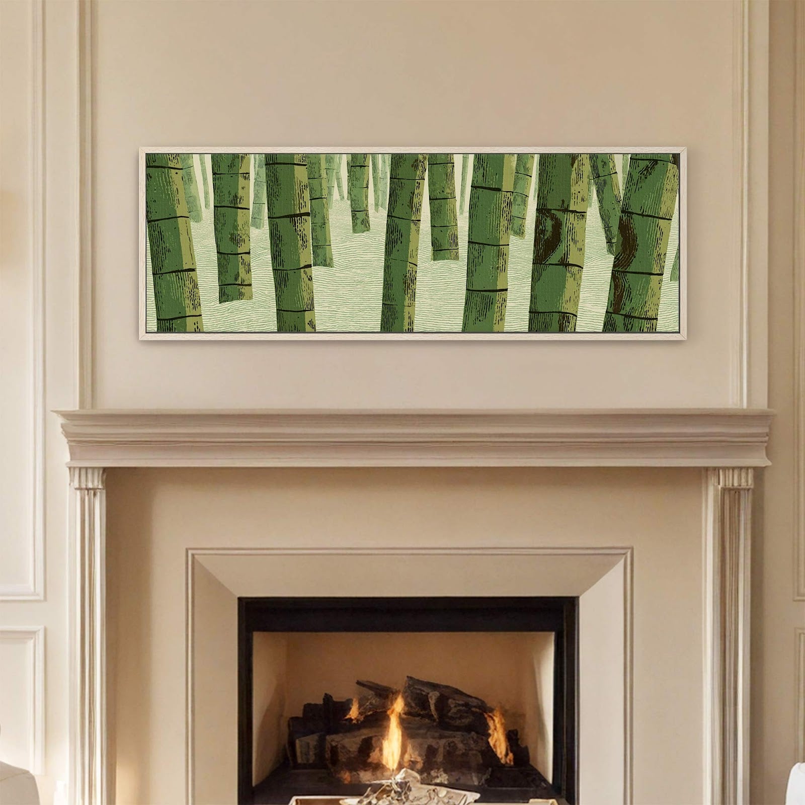 Canvas wall art in interior setting.