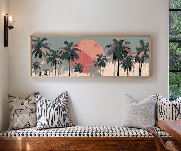 Canvas wall art in interior setting.