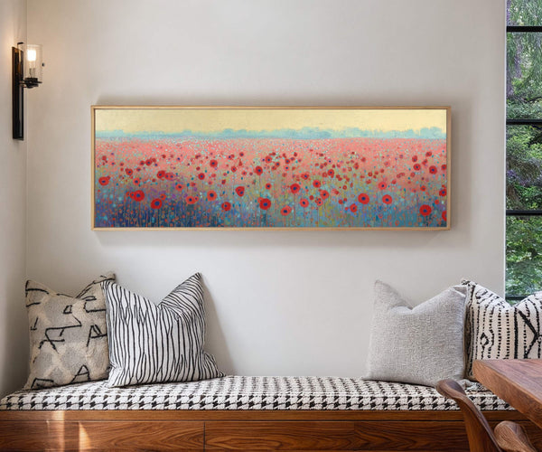 Canvas wall art in interior setting.