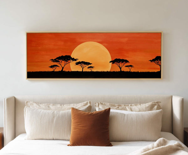Canvas wall art in interior setting.