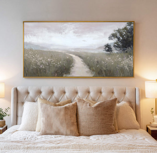 Canvas wall art in interior setting.