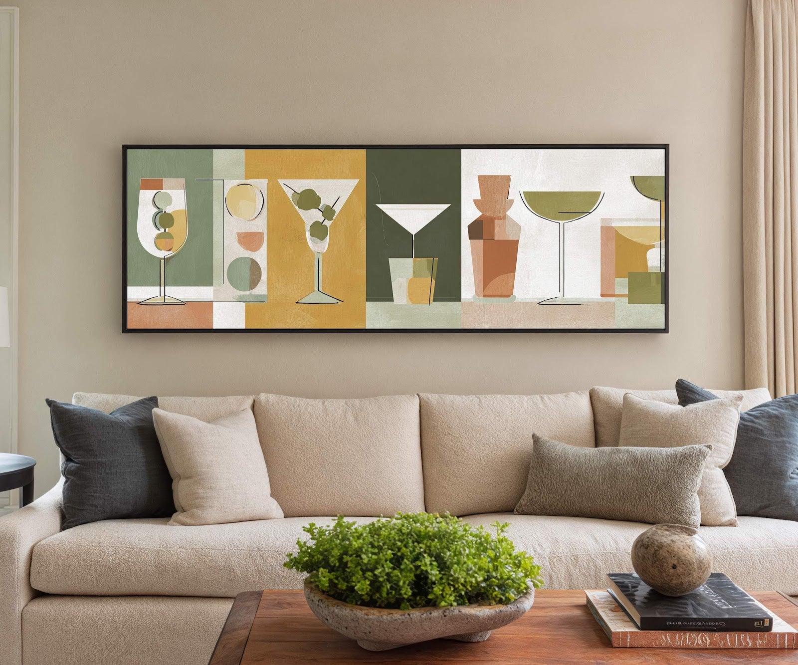 Canvas wall art in interior setting.