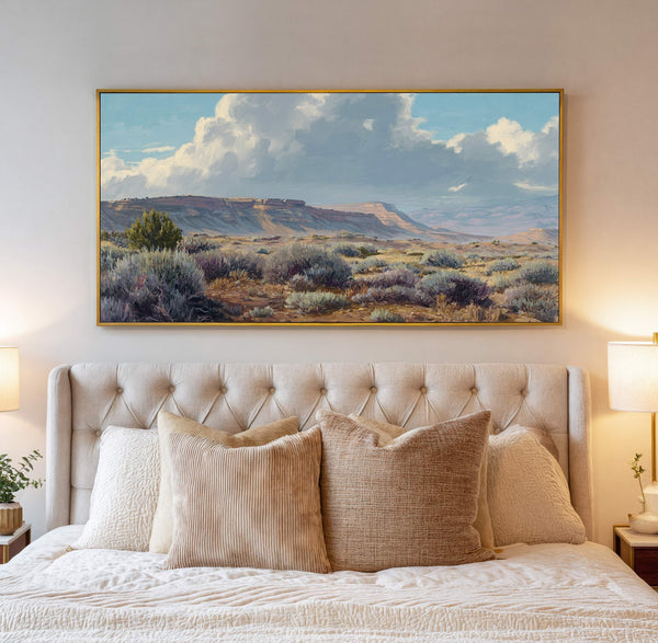 Canvas wall art in interior setting.
