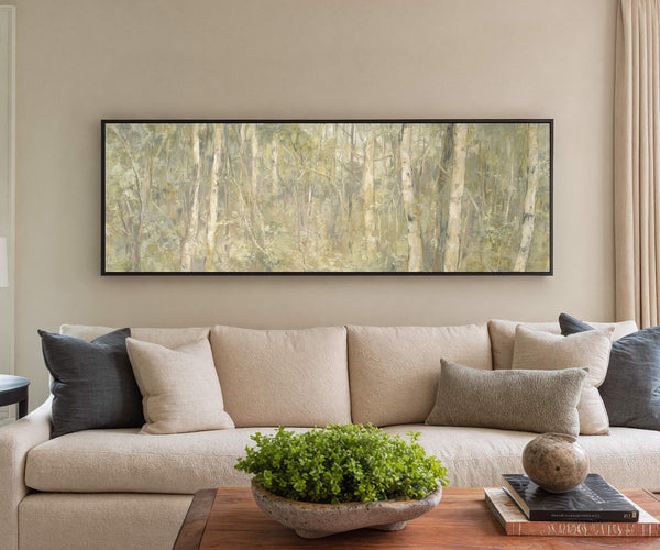 Canvas wall art in interior setting.