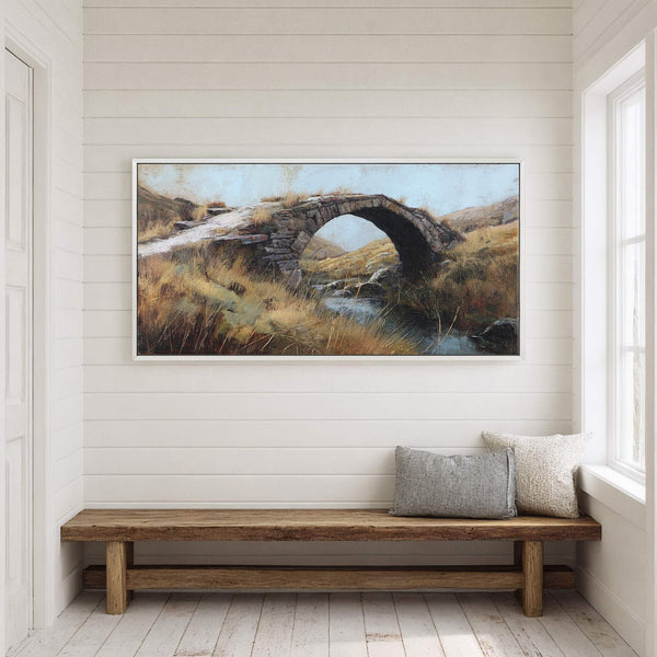 Canvas wall art in interior setting.