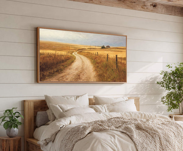 Canvas wall art in interior setting.
