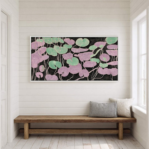 Canvas wall art in interior setting.