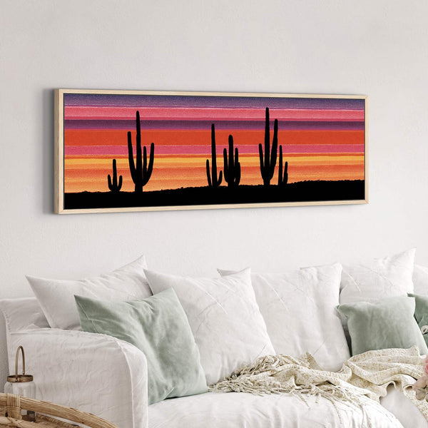 Canvas wall art in interior setting.