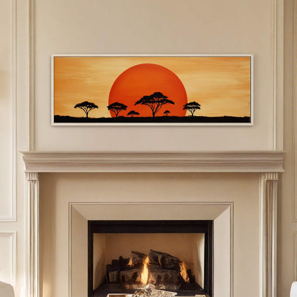 Canvas wall art in interior setting.