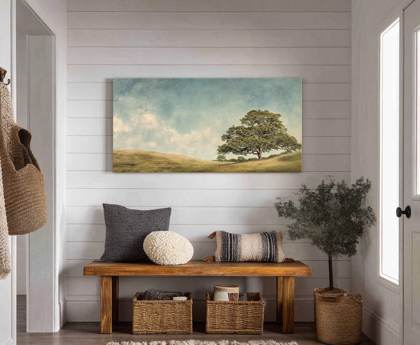 Canvas wall art in interior setting.
