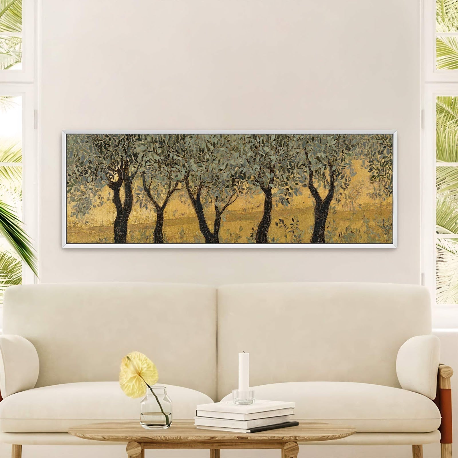 Canvas wall art in interior setting.